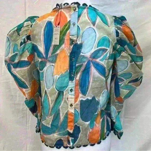 NWT NIC + ZOE Citrus Grove Puff Sleeve Top. - Picture 7 of 10